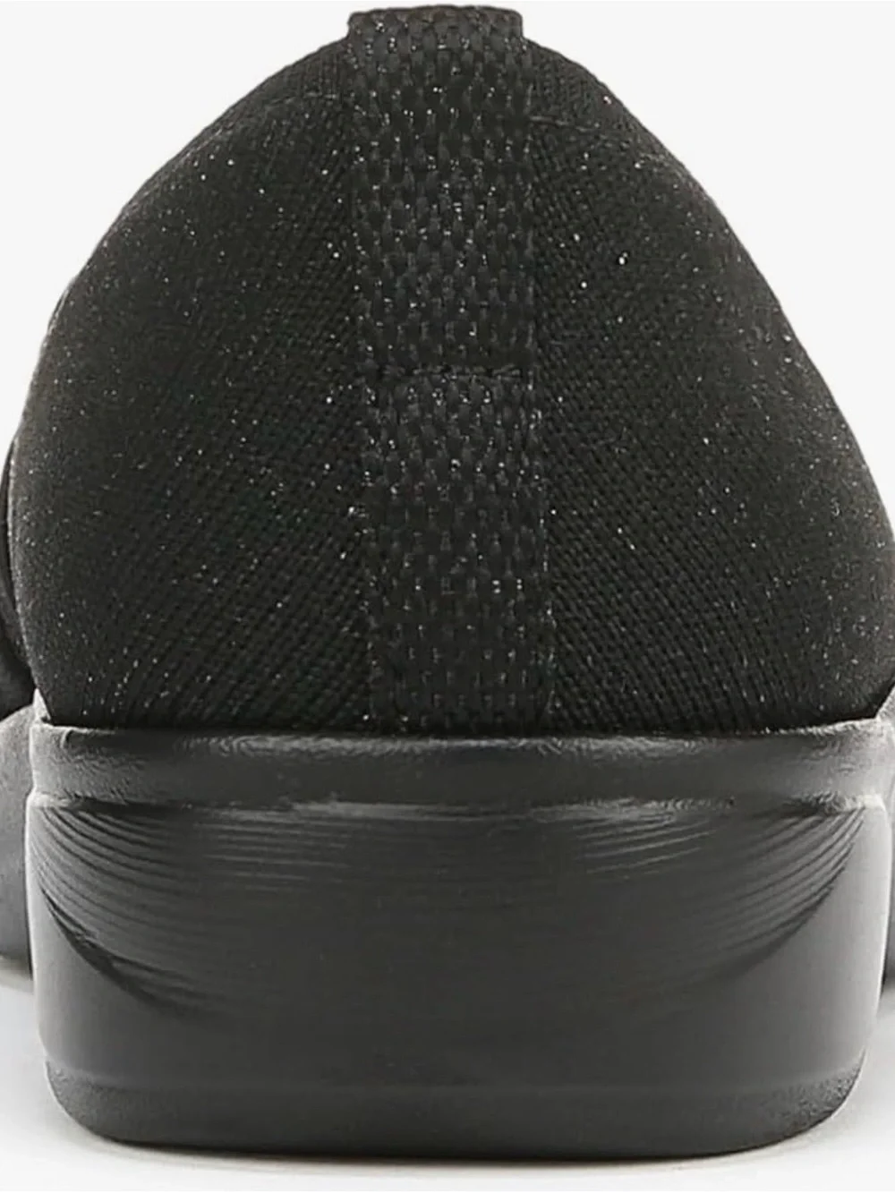 Life Stride Black Knit Slip-On Loafers — Wide Width